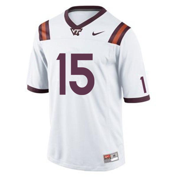 Men #15 Keshon Artis Virginia Tech Hokies College Football Jerseys Sale-White - Click Image to Close